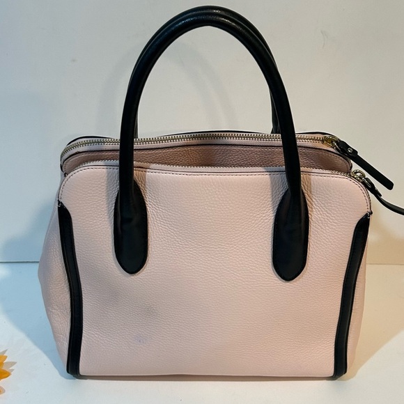 Kate Spade Pink & Black Leather handbag Satchel - Picture 4 of 9